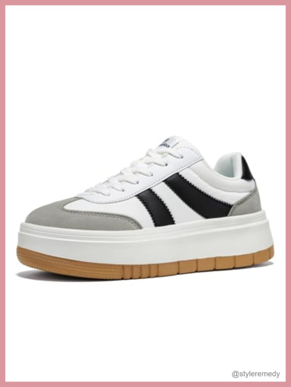 Women's Platform Fashion Sneakers Low Top Lace Up Faux Leather PU Memory Foam